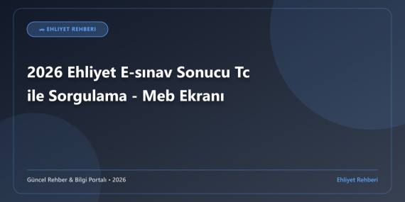 2026 Ehliyet E-sınav Sonucu Tc ile Sorgulama – Meb Ekranı
